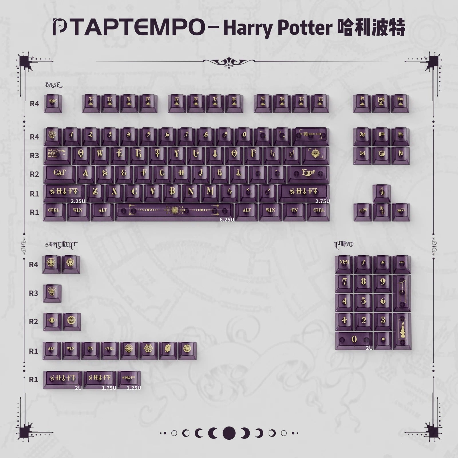 Cool Harry Potter Theme Artisan Translucent Keycap Set