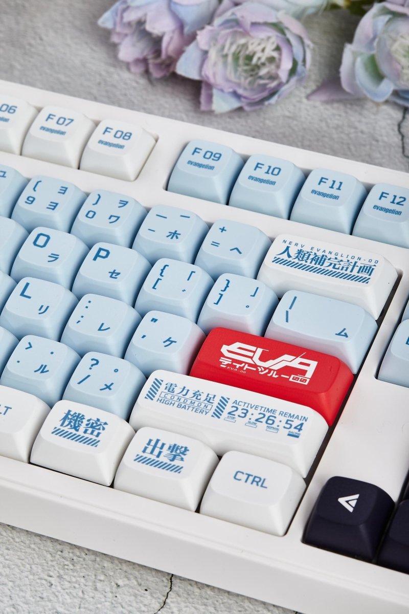 Blue Eva-00 Theme Anime Japanese Keycap Set