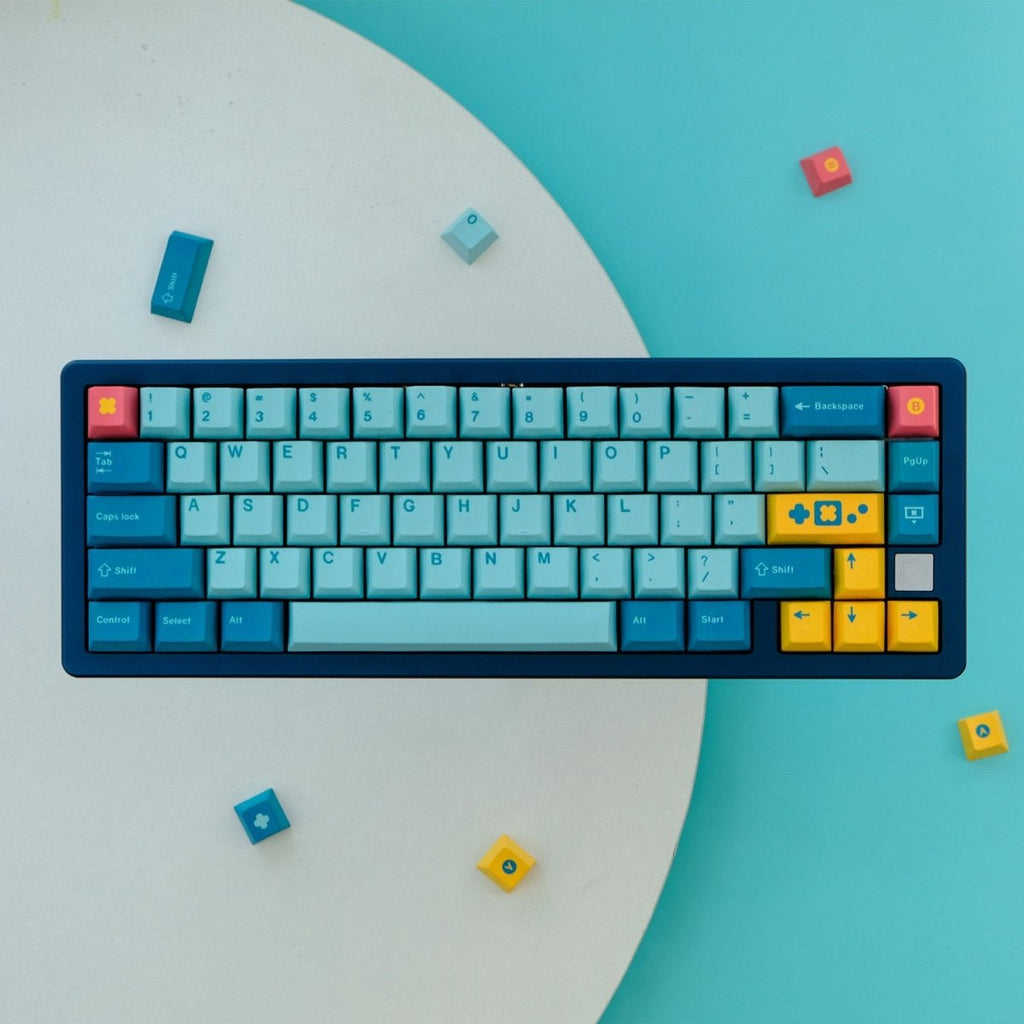 Blue Retro Console Gaming Keycap Set
