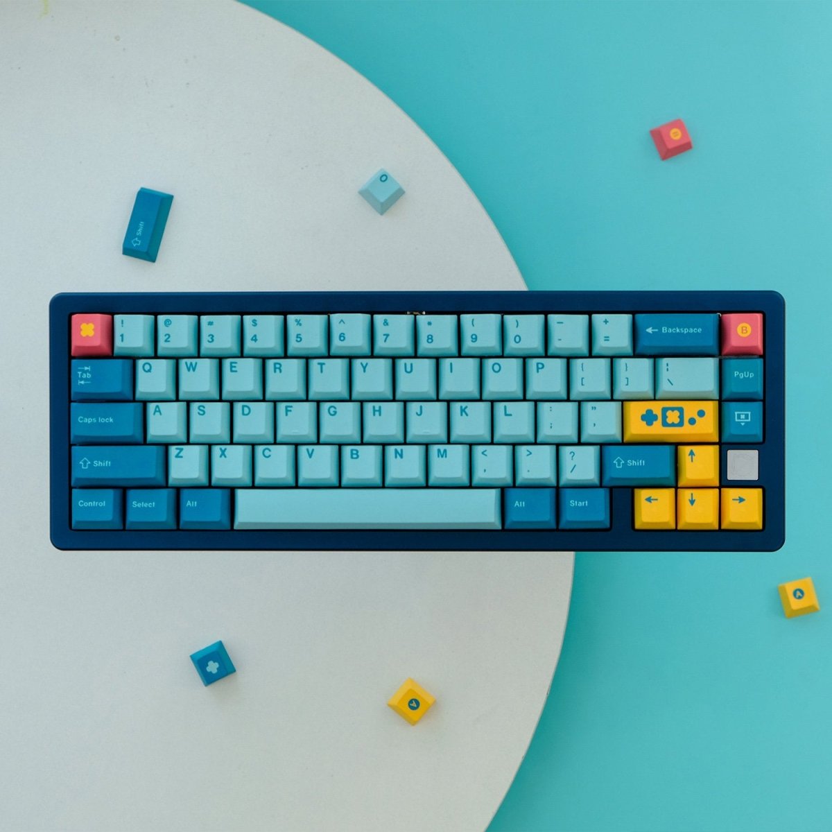 Blue Retro Console Gaming Keycap Set