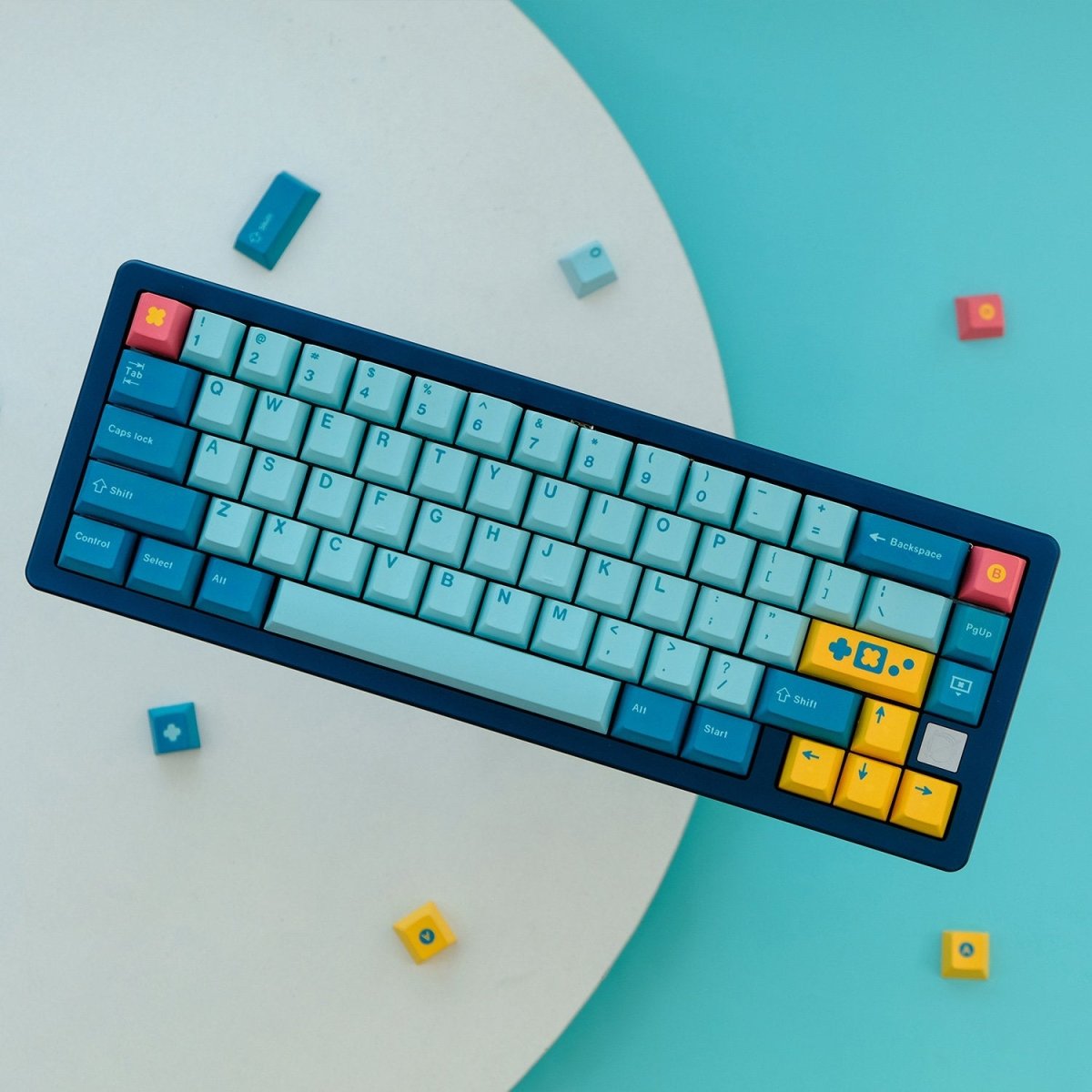 Blue Retro Console Gaming Keycap Set