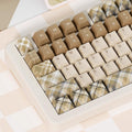British Style Brown Retro Plaid Keycap Set