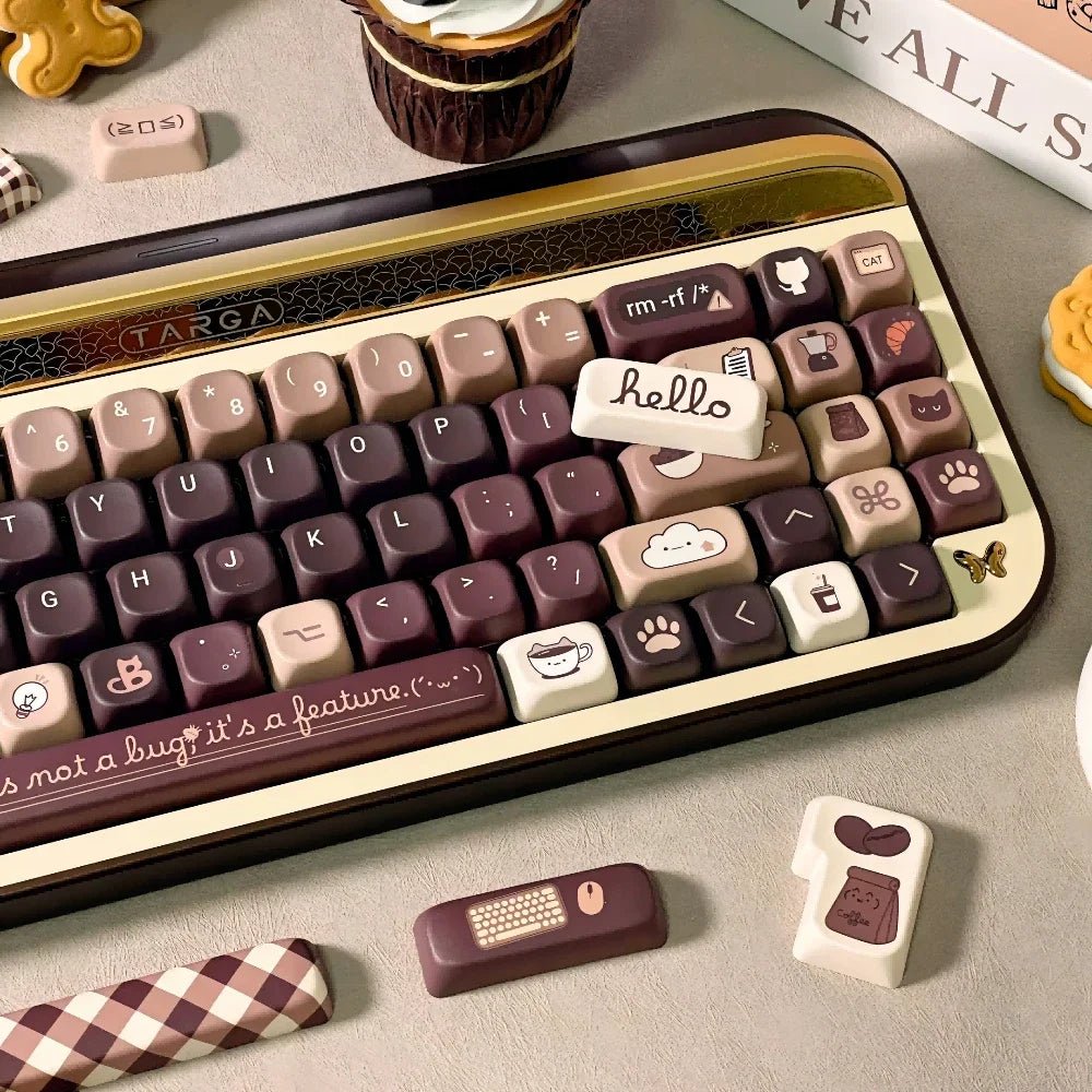 Brown Programmer Coffee Theme Artisan Keycap Set