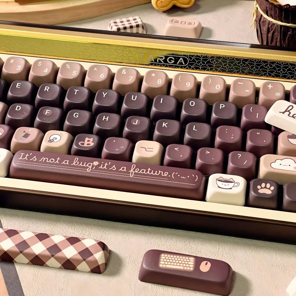 Brown Programmer Coffee Theme Artisan Keycap Set