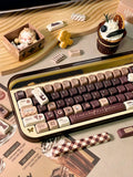 Brown Programmer Coffee Theme Artisan Keycap Set