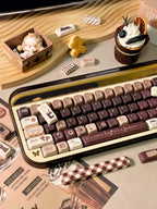 Brown Programmer Coffee Theme Artisan Keycap Set