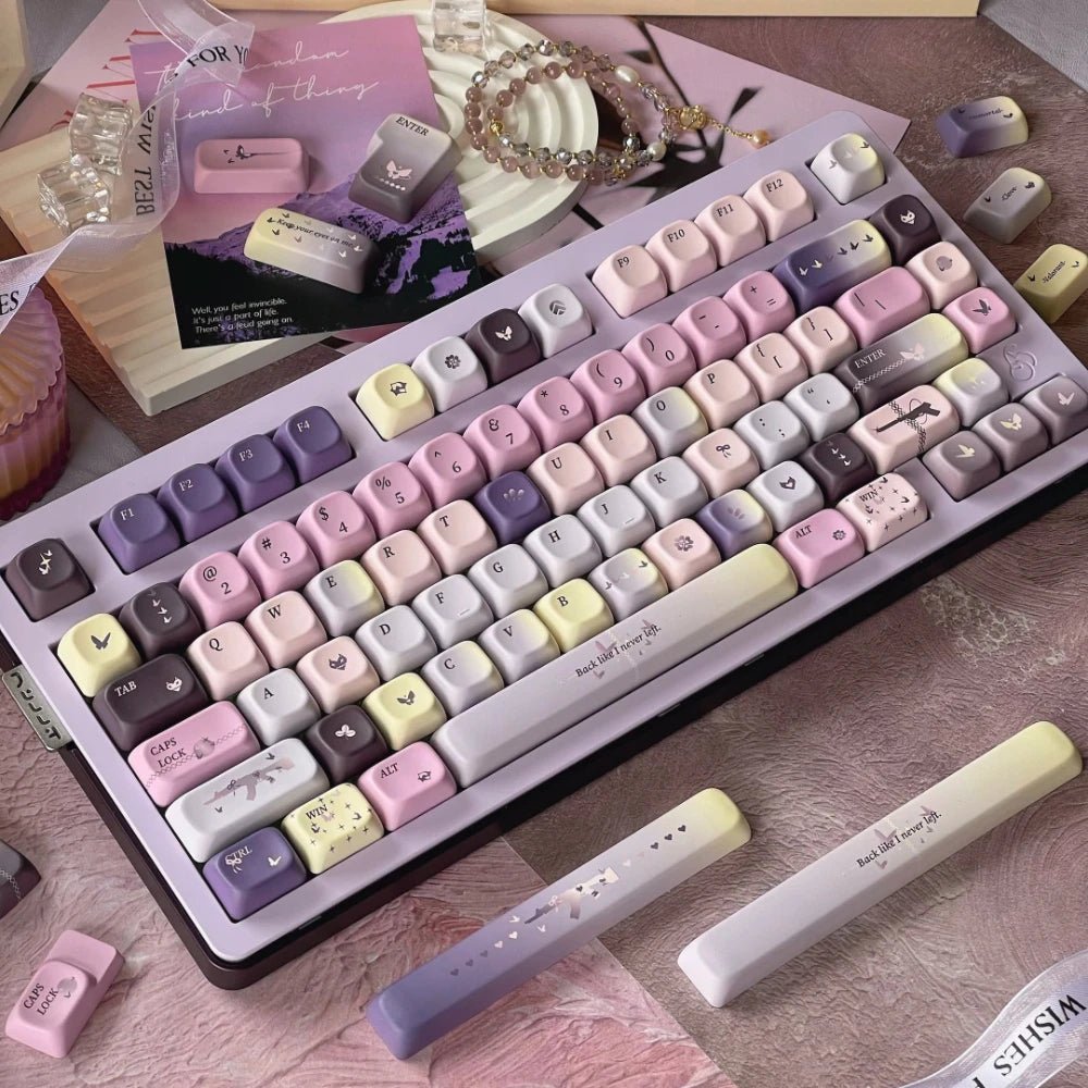 Butterfly Theme PBT SOA Artisan Keycap Set