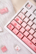 Cherry Blossom Theme Gradient Pink Keycap Set