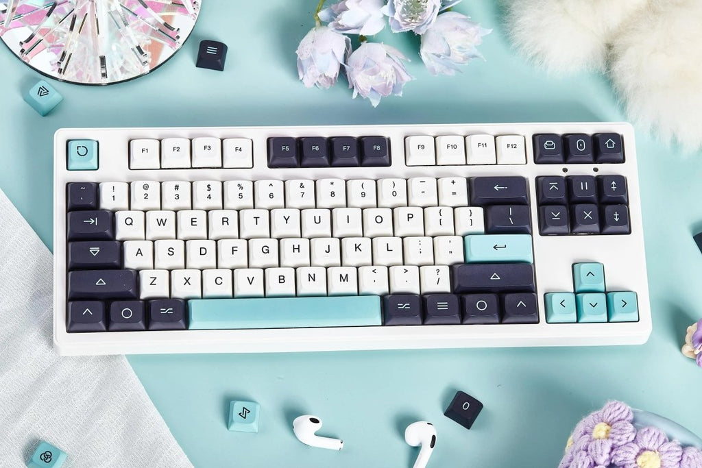 Classic Blue Electro Theme PBT XDA Keycap Set
