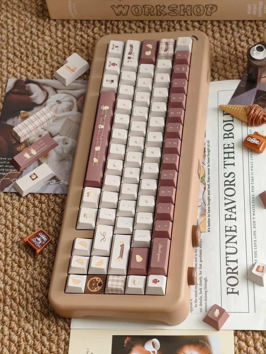 Coffee Bunny Theme Artisan Keycap Set