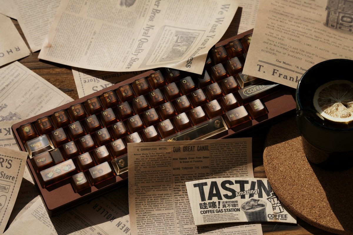 Coffee House PC Transparent Artisan Keycap Set