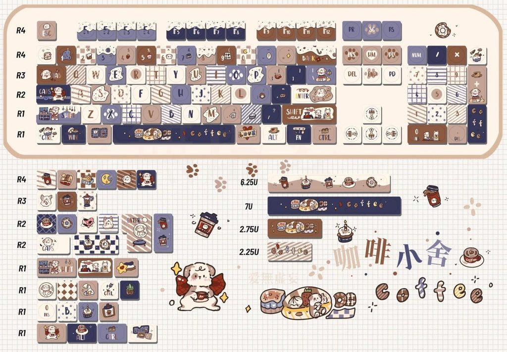 Coffeehouse Theme Keycap Set
