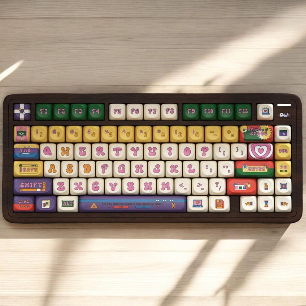 Cool American Retro Theme Graffiti Artisan Keycap Set