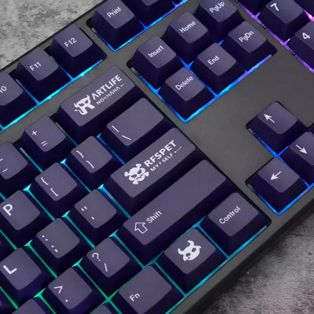 Cool Artlife Theme Purple Gradient Keycap Set