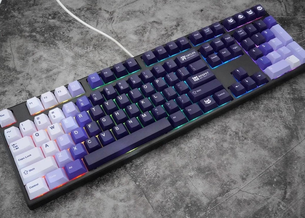 Cool Artlife Theme Purple Gradient Keycap Set