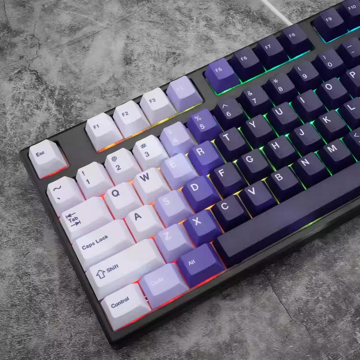 Cool Artlife Theme Purple Gradient Keycap Set