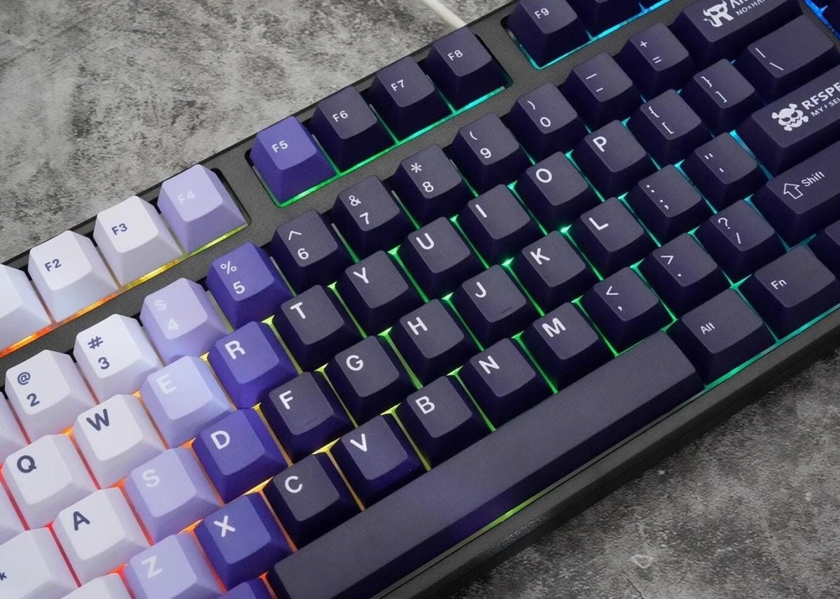 Cool Artlife Theme Purple Gradient Keycap Set