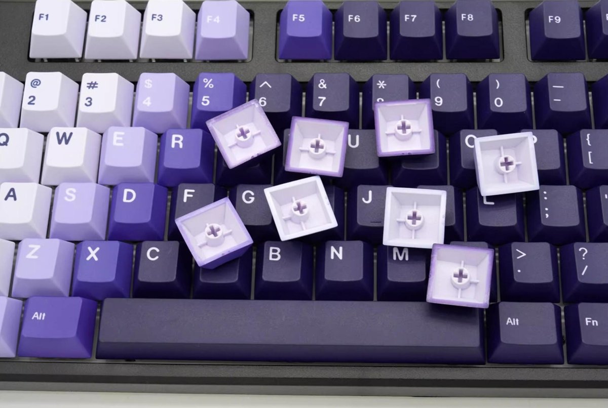 Cool Artlife Theme Purple Gradient Keycap Set