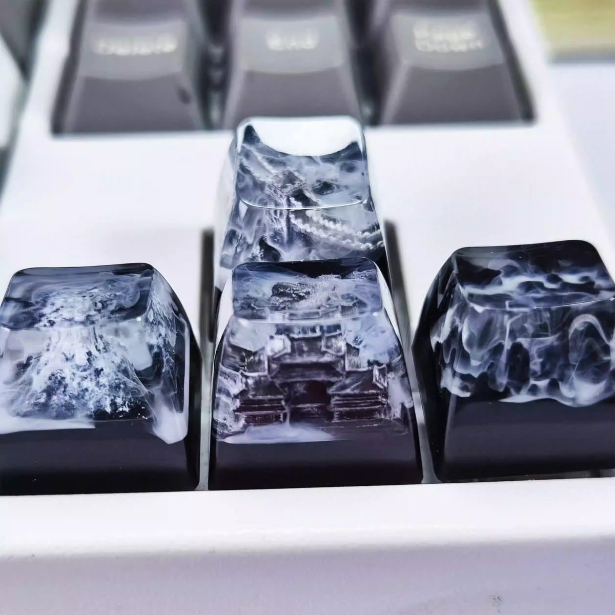 Cool Black Fuji Mountain Artisan Resin Keycap