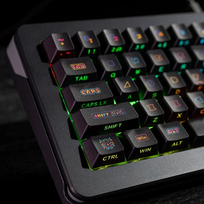 Cool Black Nightwalker PBT Backlit Keycap Set