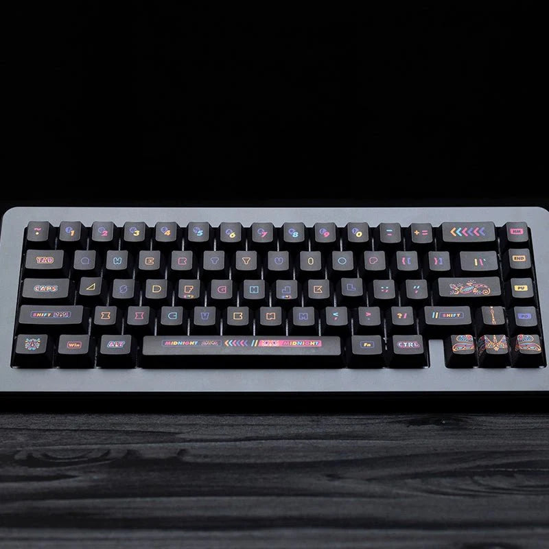 Cool Black Nightwalker PBT Backlit Keycap Set