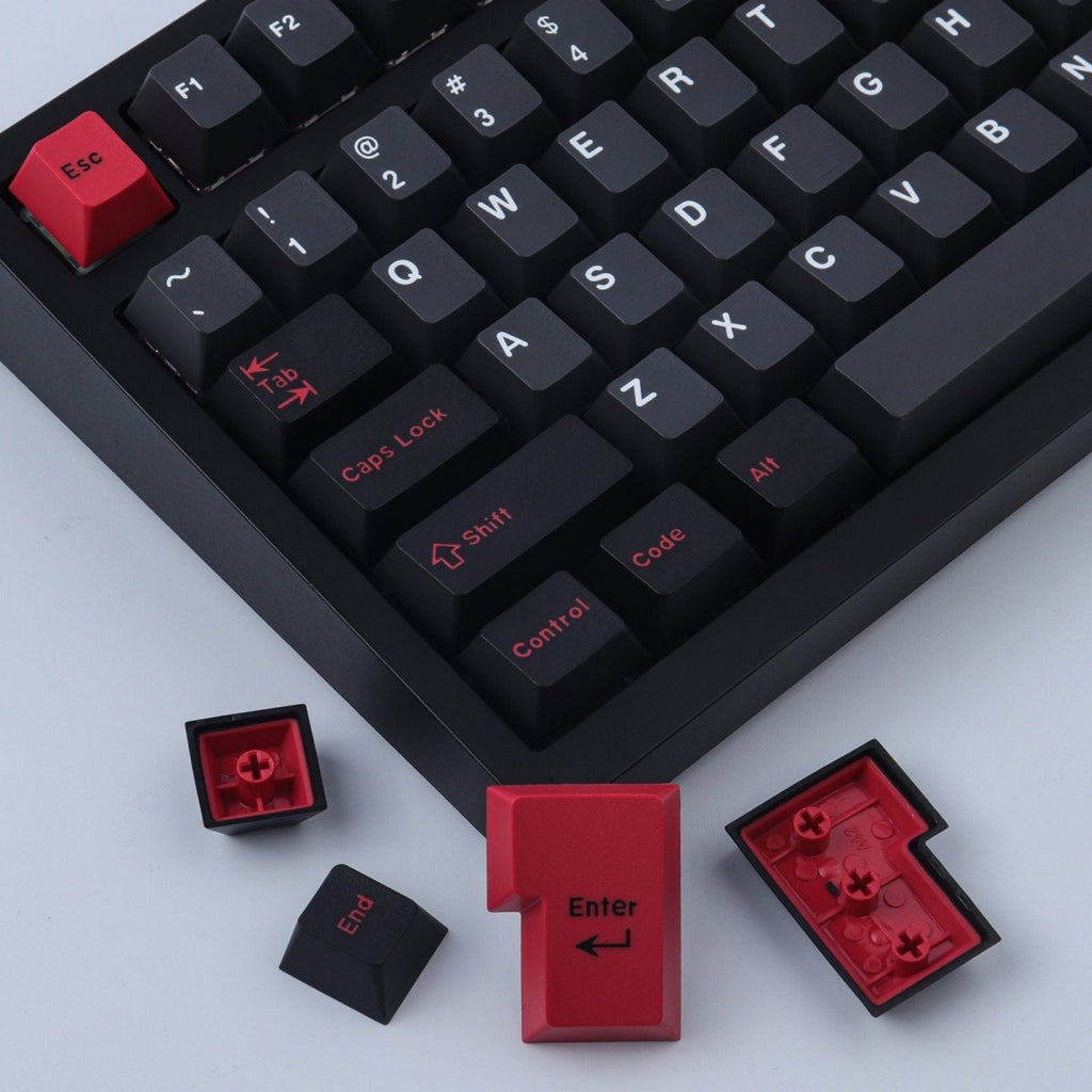 Cool Black & Red Evil Dolch Theme Keycap Set