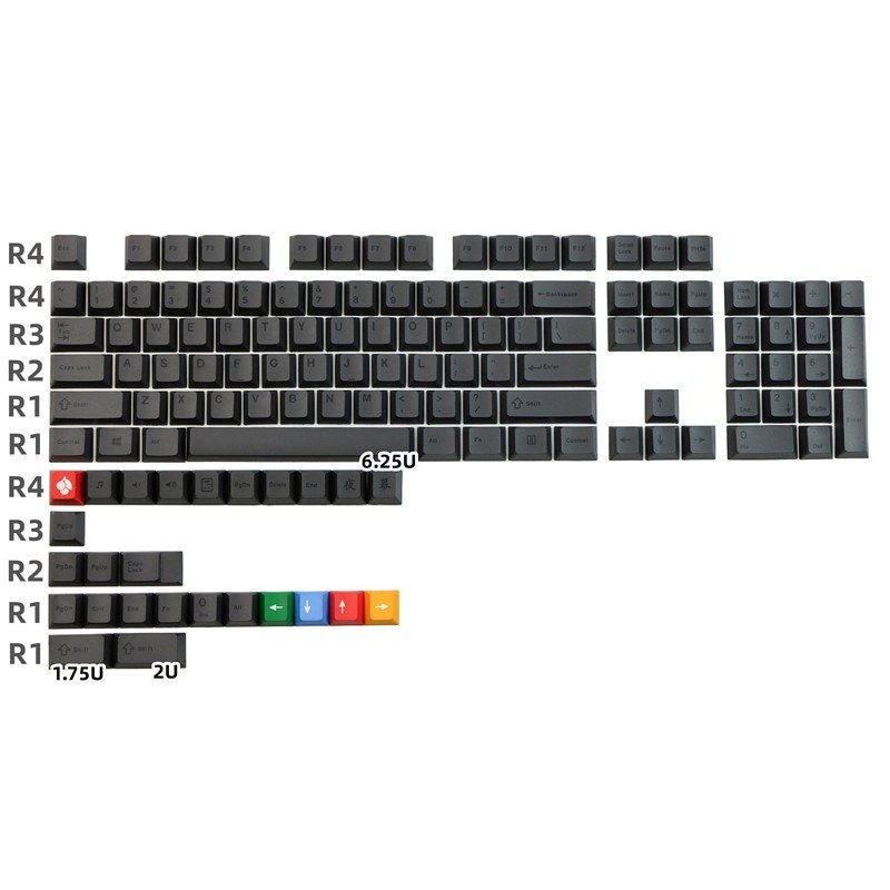 Cool Black Simple Minimalist Keycap Set