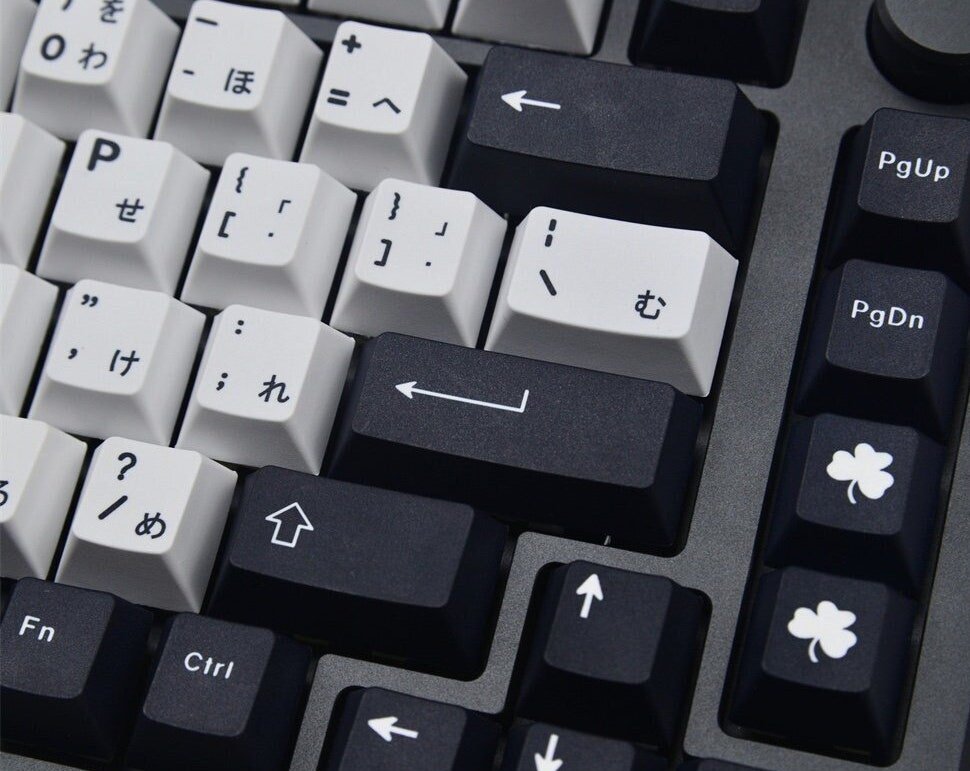 Cool Black & White Japanese Keycap Set