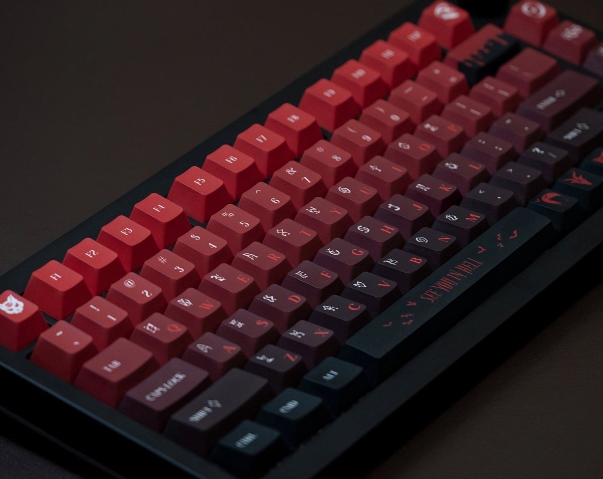 Cool Blood Theme Red Gradient Keycap Set
