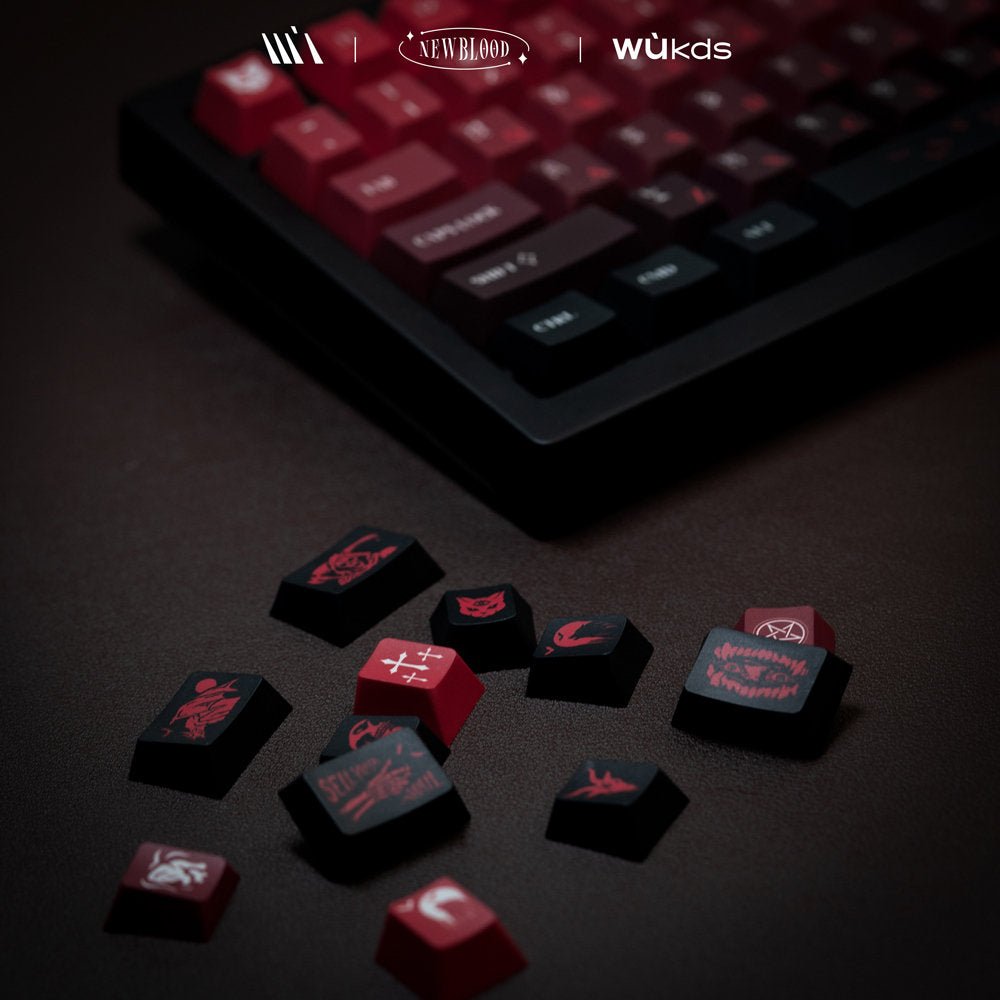 Cool Blood Theme Red Gradient Keycap Set