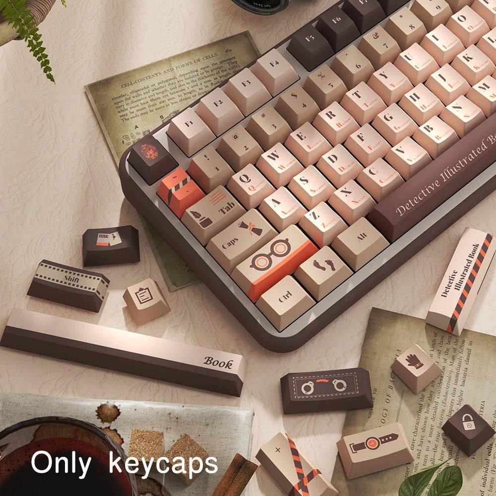 Cool Brown Detective Theme Artisan Keycap Set