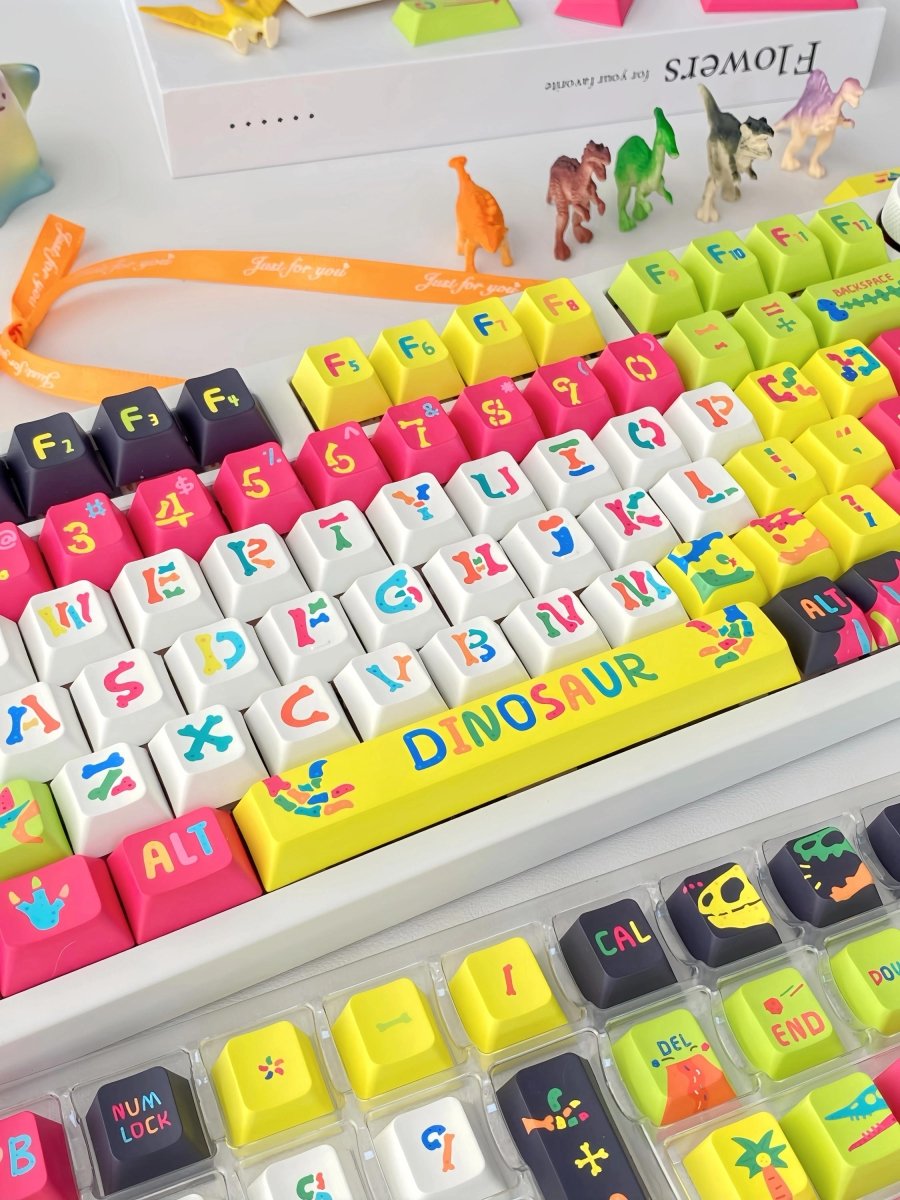 Cool Colorful Dinosaur Theme Keycap Set