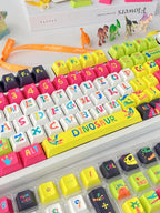 Cool Colorful Dinosaur Theme Keycap Set