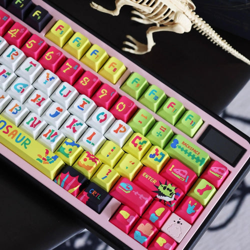 Cool Colorful Dinosaur Theme Keycap Set