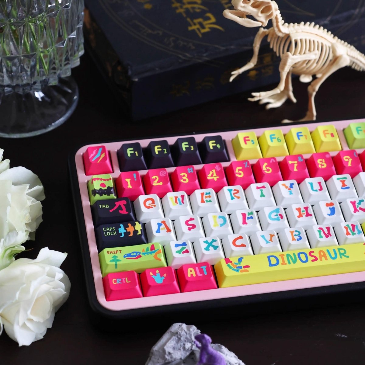 Cool Colorful Dinosaur Theme Keycap Set