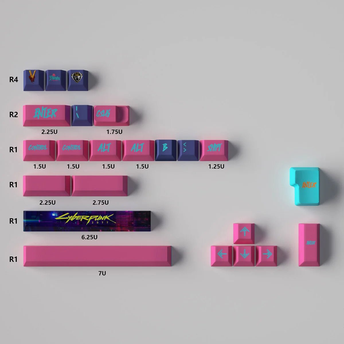 Cool Cyberpunk Theme Artisan Keycap Set