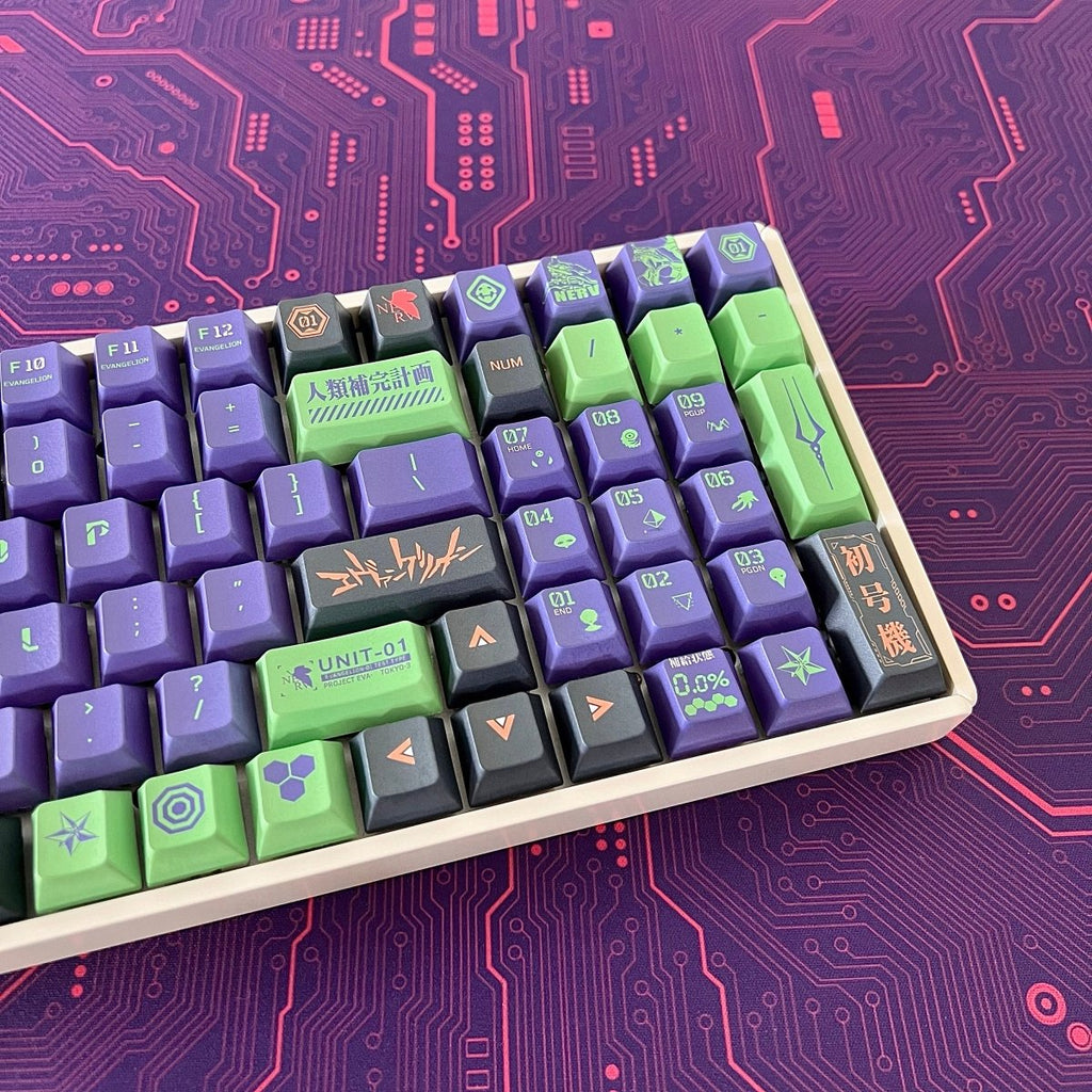 Cool Eva Unit-01 Theme Keycap Set