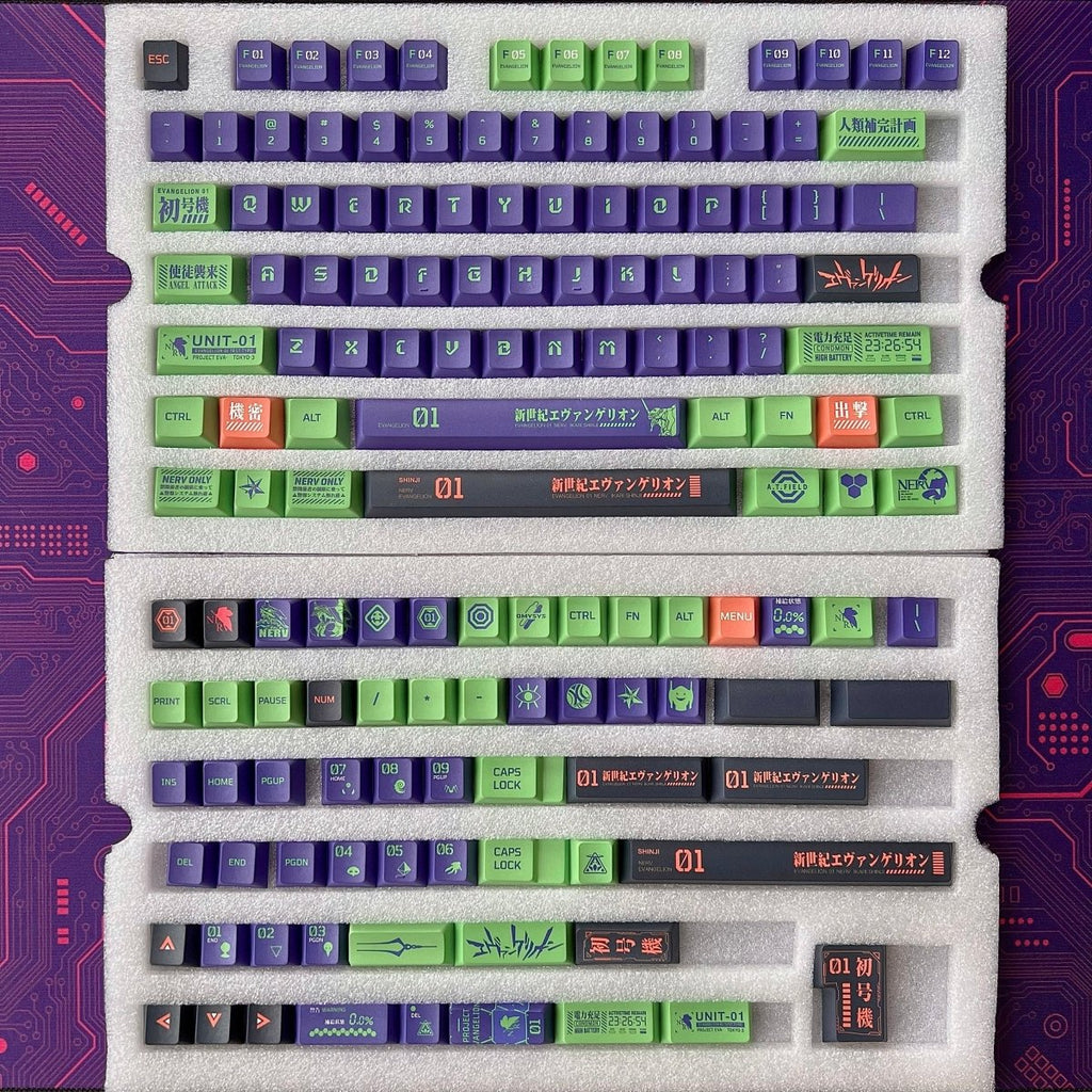 Cool Eva Unit-01 Theme Keycap Set