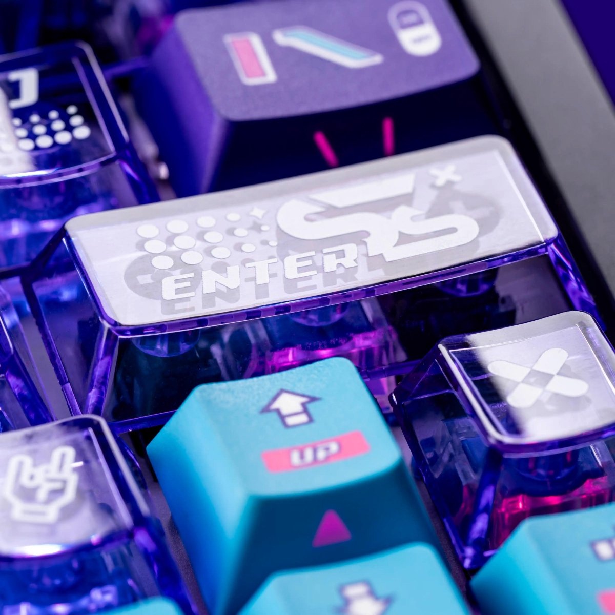 Cool Gaming Theme Purple Backlit Keycap Set