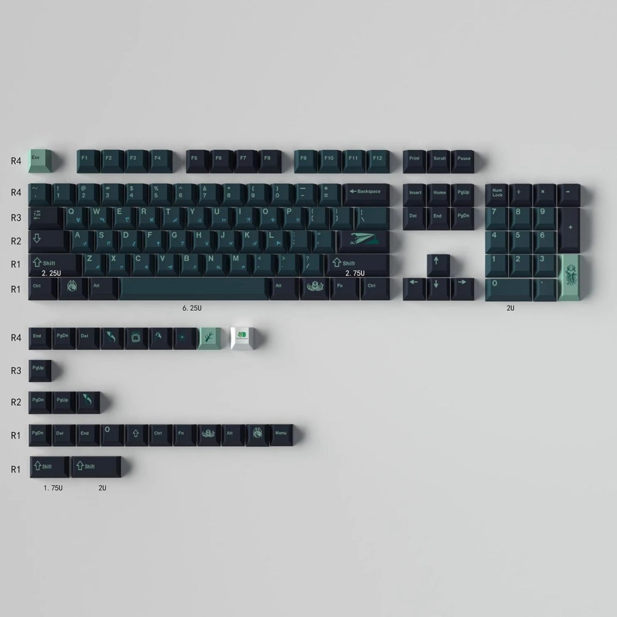 Cool Green Terror Below – Abyss Theme Keycap Set