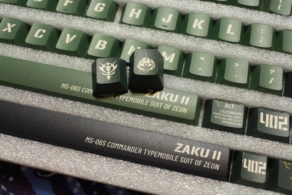 Cool Green ZAKU Mecha Warrior Keycap Set
