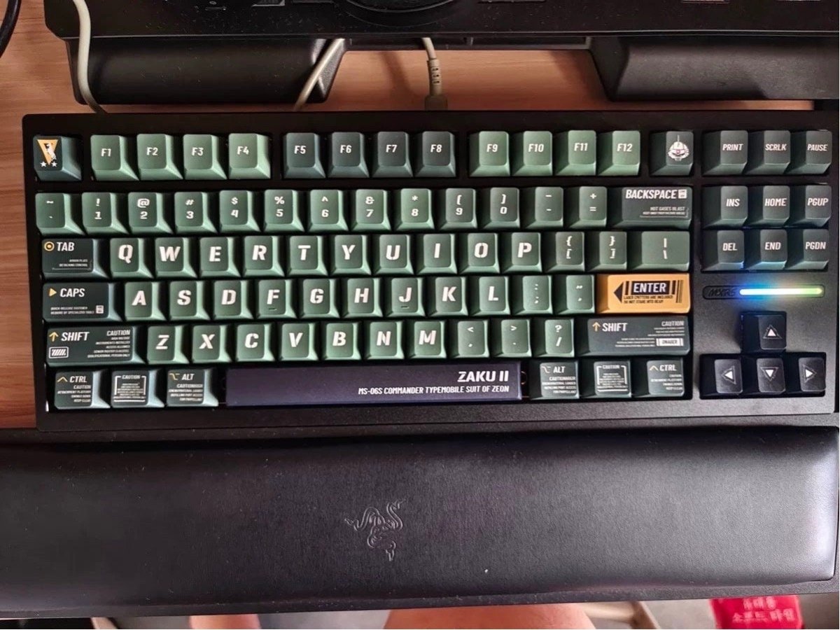 Cool Green ZAKU Mecha Warrior Keycap Set