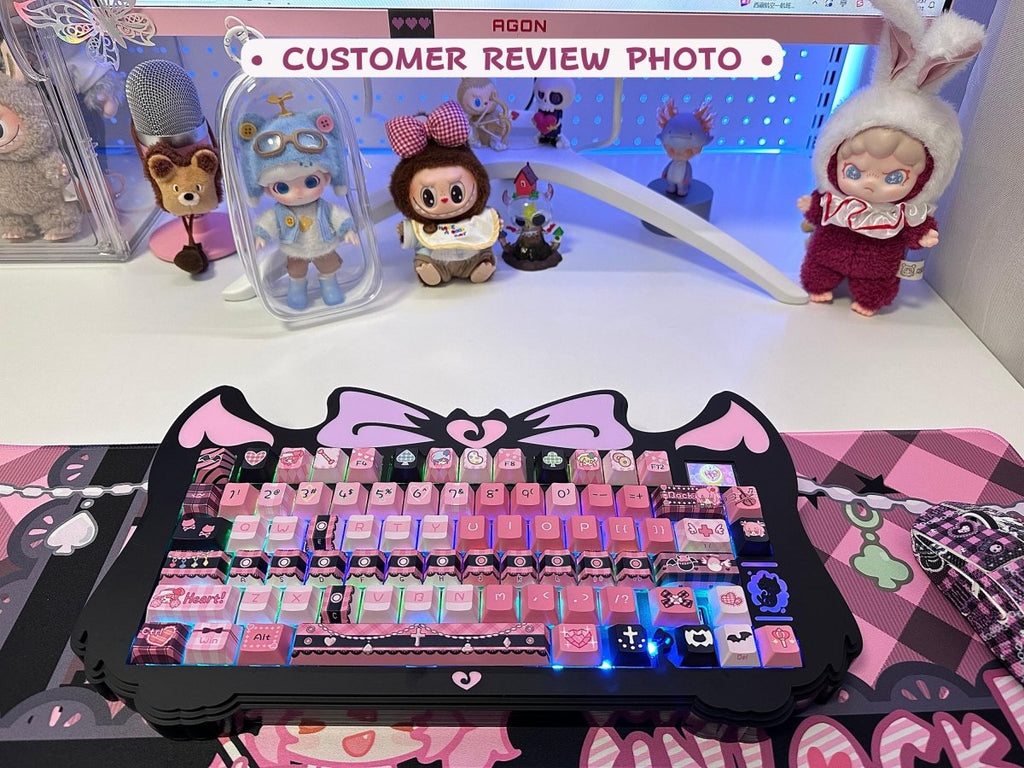 Cool Guardian Theme PBT MOA Pink Keycap Set