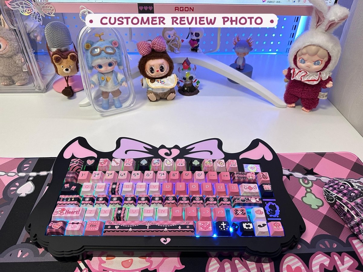 Cool Guardian Theme PBT MOA Pink Keycap Set