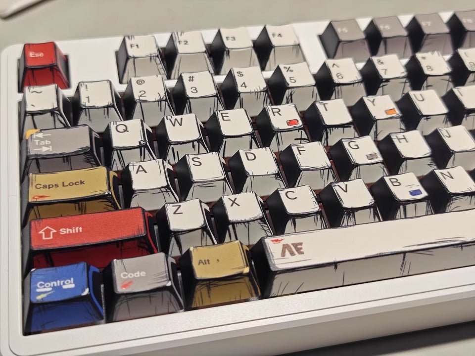 Cool Manga Theme PBT OEM Graffiti Keycap Set