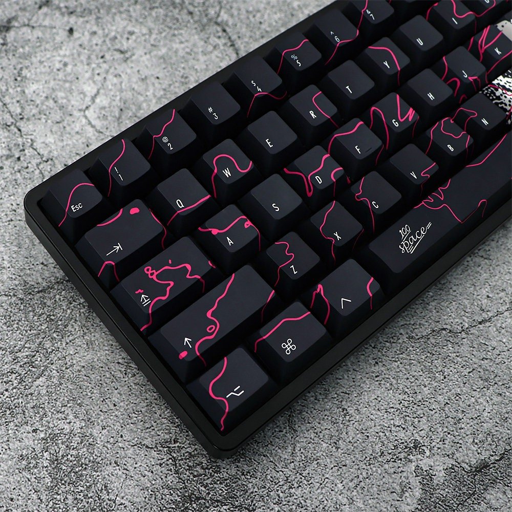 Cool Neon Rift Theme Artisan Graffiti Keycap Set