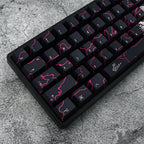 Cool Neon Rift Theme Artisan Graffiti Keycap Set