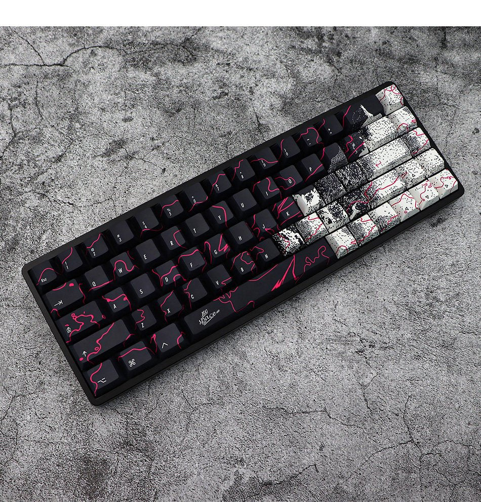 Cool Neon Rift Theme Artisan Graffiti Keycap Set