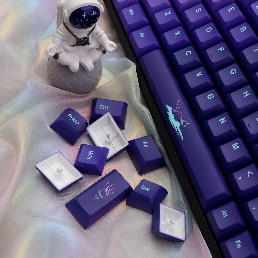 Cool Purple Aurora Borealis Theme Keycap Set