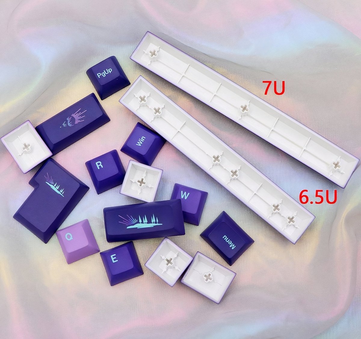 Cool Purple Aurora Borealis Theme Keycap Set